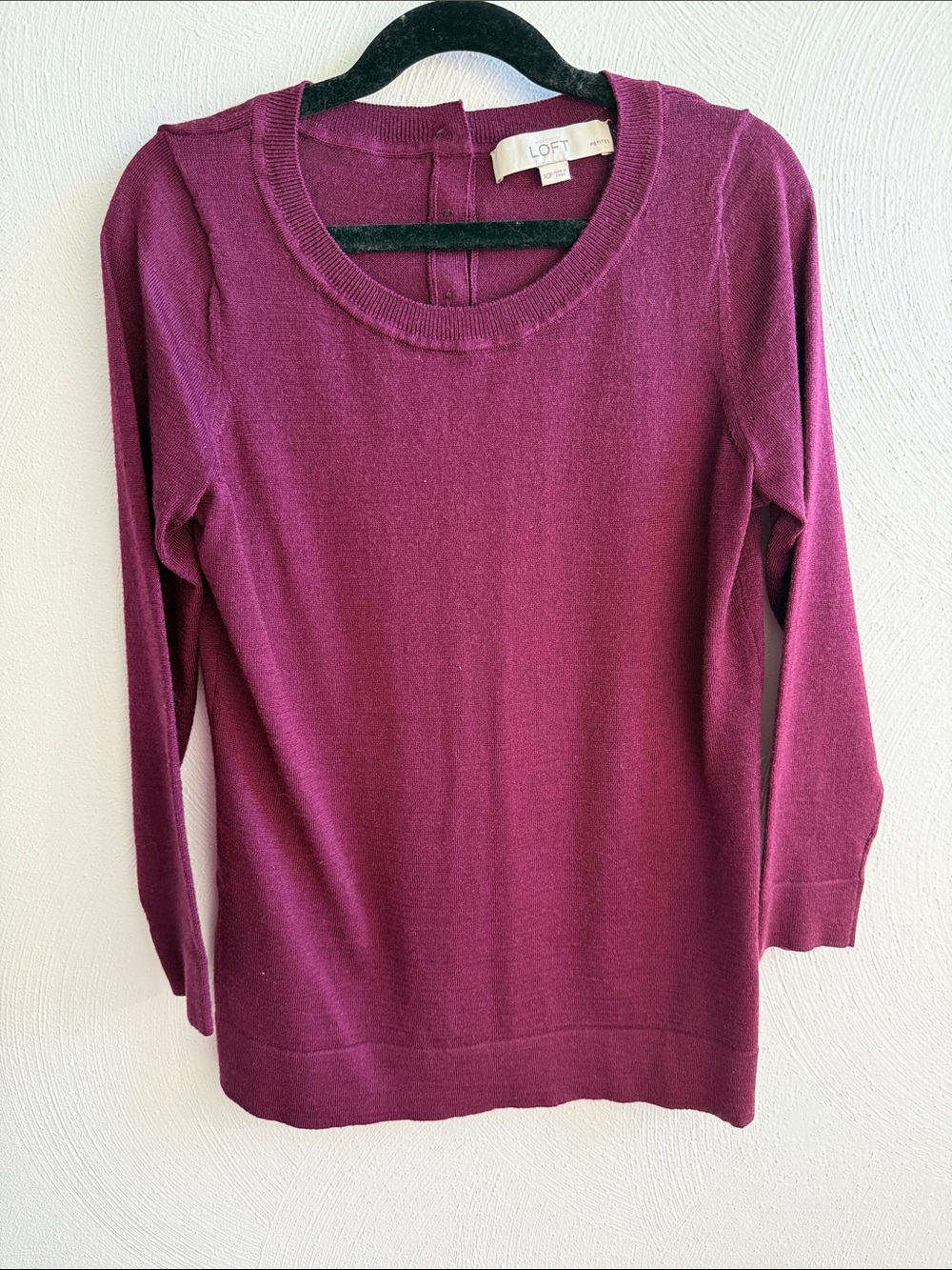 LOFT Scoopneck Sweater in Deep Plum